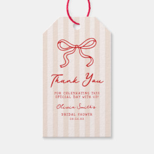 Hand Drawn Striped Bridal Shower Thank You  Gift Tags