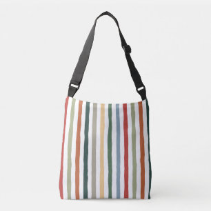 Hand-drawn stripes in art nouveau-inspired colours crossbody bag