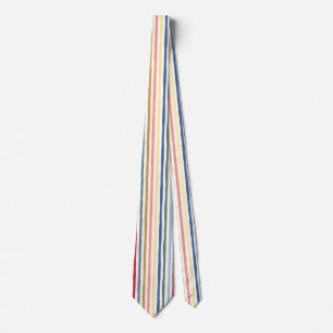 Hand-drawn stripes in mid century modern colours tie