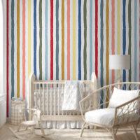 Hand-drawn stripes in mid century modern colours