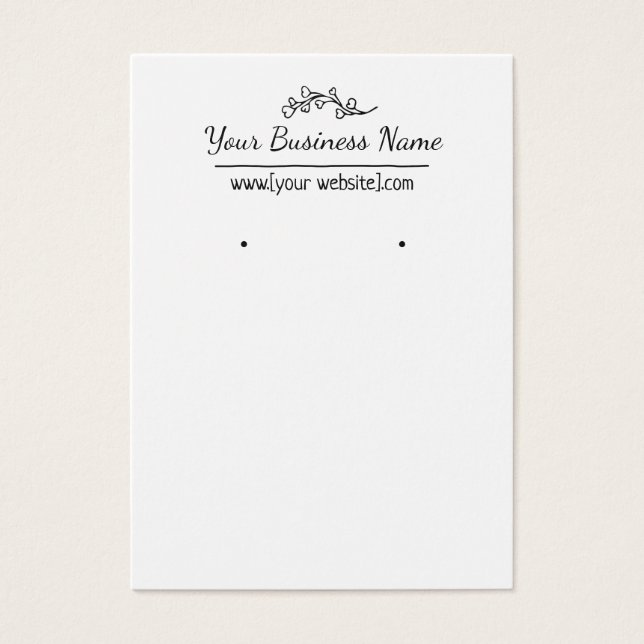 Hand Drawn Style Custom Earring Card (Front)