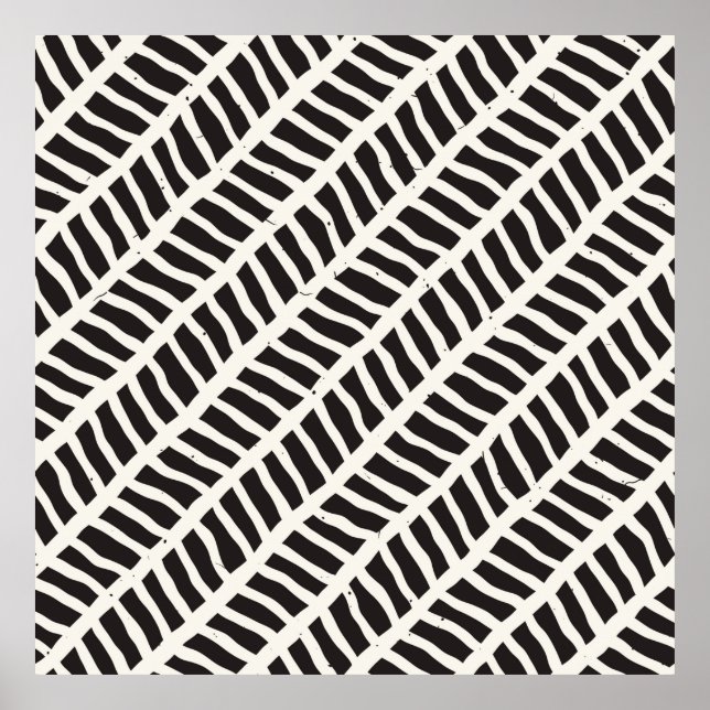 Hand drawn style seamless pattern. Abstract geomet Poster (Front)