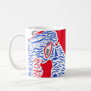 hand drawn stylised map of Italy. Travel illustrat Coffee Mug