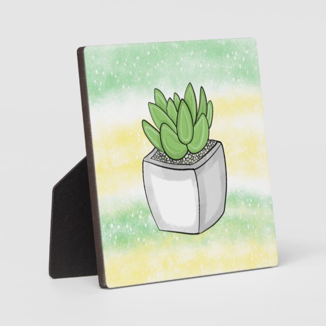 Hand drawn Succulent  Plaque (Front)