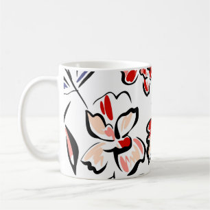Hand drawn summer floral backround. Botanical seam Coffee Mug