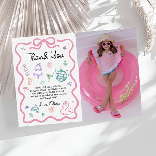 Hand Drawn Summer Fun Pool Party Birthday Photo