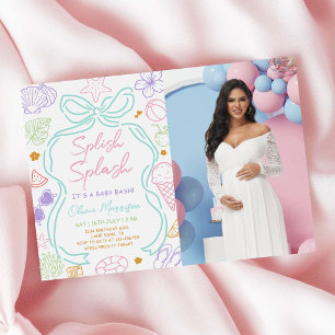 Hand Drawn Summer Pool Baby Shower Invitation
