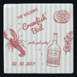 Hand Drawn Summer Seafood Crawfish Boil Party  Stone Coaster<br><div class="desc">Hand Drawn Summer Seafood Crawfish Boil Party Coasters</div>