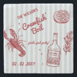 Hand Drawn Summer Seafood Crawfish Boil Party  Stone Coaster<br><div class="desc">Hand Drawn Summer Seafood Crawfish Boil Party Coasters</div>