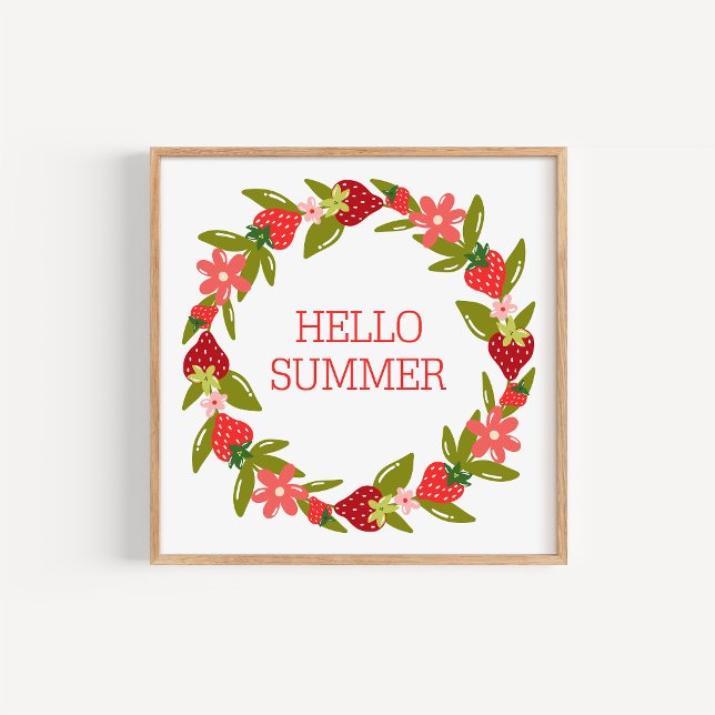 Hand-Drawn Summer Strawberry Wreath Art Print (Creator Uploaded)