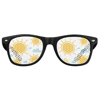 Hand Drawn Summer Sun Pattern Retro Sunglasses