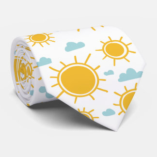 Hand Drawn Summer Sun Pattern Tie
