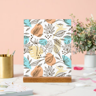 Hand drawn summer tropical pattern acrylic sign