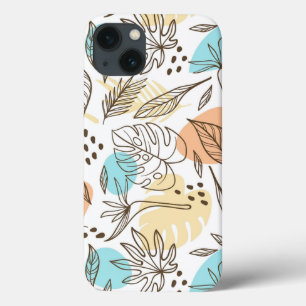 Hand drawn summer tropical pattern iPhone 13 case