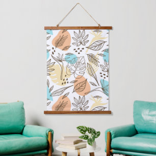 Hand drawn summer tropical pattern hanging tapestry