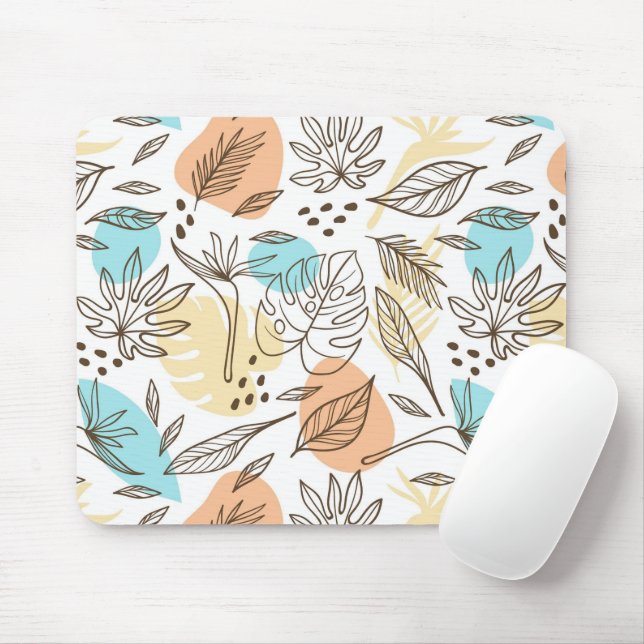 Hand drawn summer tropical pattern mouse pad (With Mouse)