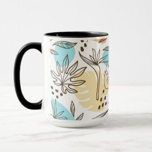 Hand drawn summer tropical pattern mug
