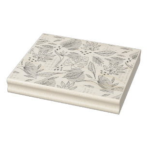 Hand drawn summer tropical pattern rubber stamp