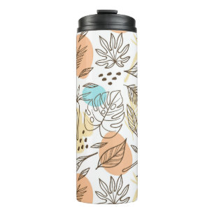 Hand drawn summer tropical pattern thermal tumbler