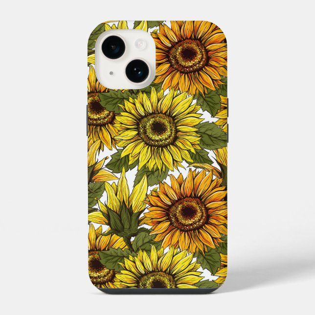 Hand Drawn Sunflower iPhone Case (Back)