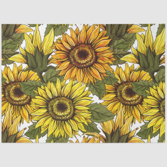 Hand Drawn Sunflower Tissue Paper (Front)