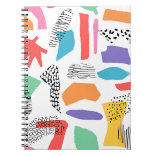 Hand drawn surface design. Artistic Memphis textur Notebook