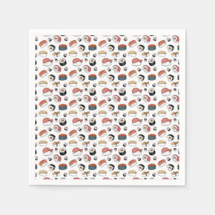 Hand-Drawn Sushi Mix Napkin