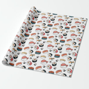 Hand-Drawn Sushi Mix Wrapping Paper