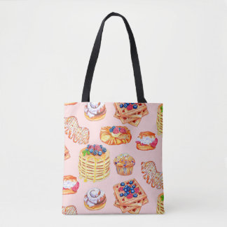 Hand Drawn Sweet bakery breakfast treats retro Tote Bag
