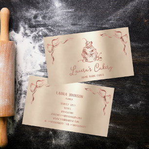 Hand Drawn Sweet Cupcake Bakery Pastry Chef  Business Card
