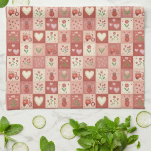 Hand Drawn Sweet Patchwork - Kitchen Towel