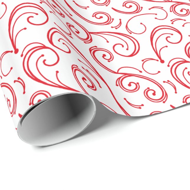 Hand Drawn Swirls Gift Wrapping Paper (Roll Corner)