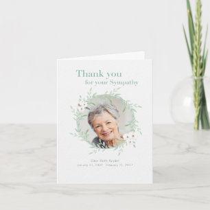 Hand drawn Sympathy Memorial Thank You with Photo Card