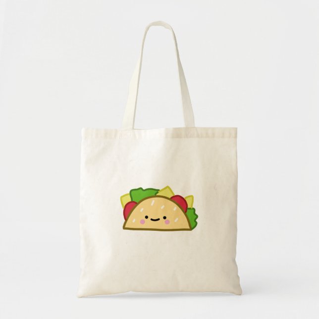 Hand Drawn Taco Cartoon Illustration Tote Bag (Front)