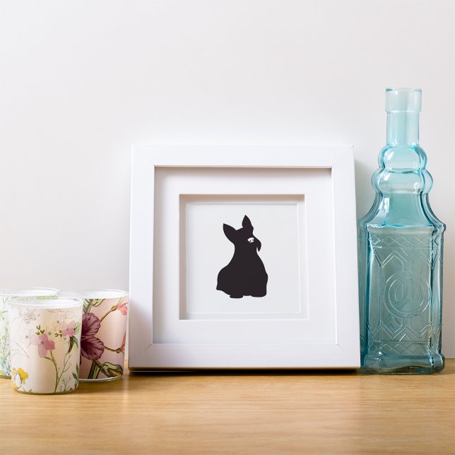 Hand Drawn Terrier Silhouette Canvas Print (Hand Drawn Scottie Dog Silhouette)