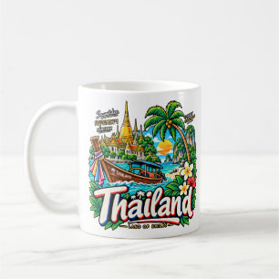Hand Drawn Thailand Travel Art Landmark Coffee Mug