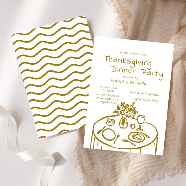 Hand Drawn Thanksgiving Dinner Scribble Invitation (Creator Uploaded)