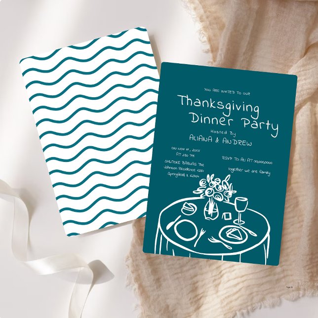 Hand Drawn Thanksgiving Dinner Scribble Invitation (Creator Uploaded)