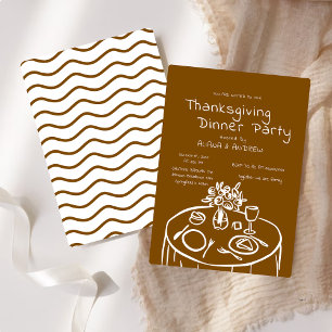 Hand Drawn Thanksgiving Dinner Scribble Invitation