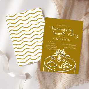 Hand Drawn Thanksgiving Dinner Scribble Invitation