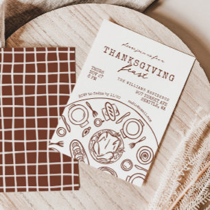 Hand Drawn Thanksgiving Dinner Scribble Invitation