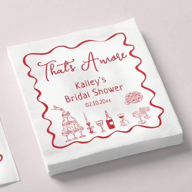 Hand Drawn That's Amore Bridal Shower  Napkin (Creator Uploaded)