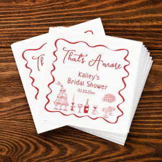 Hand Drawn That's Amore Bridal Shower Napkin