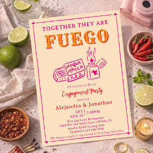 Hand Drawn The Perfect Match Engagement Party Invitation