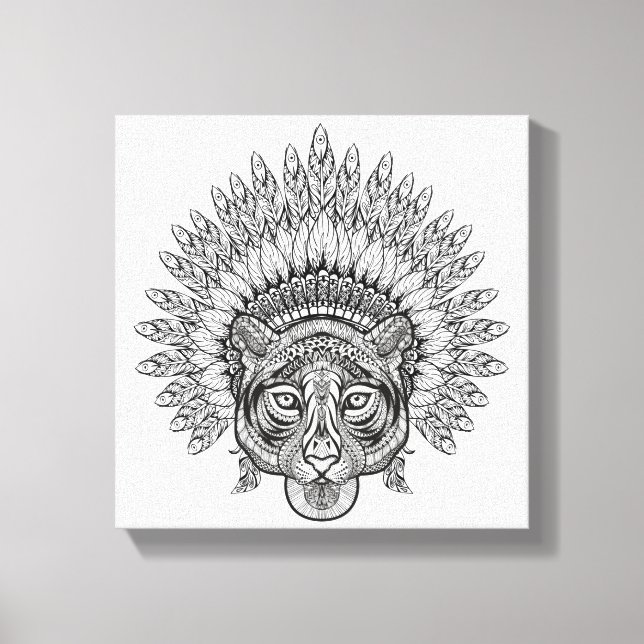 Hand Drawn Tiger In Style 6 Canvas Print (Front)