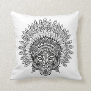 Hand Drawn Tiger In Style Cushion