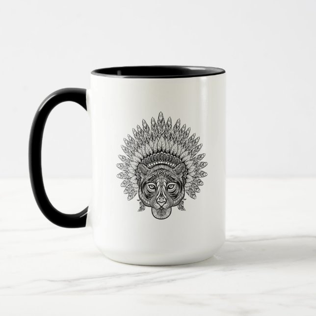 Hand Drawn Tiger In Style Mug (Left)