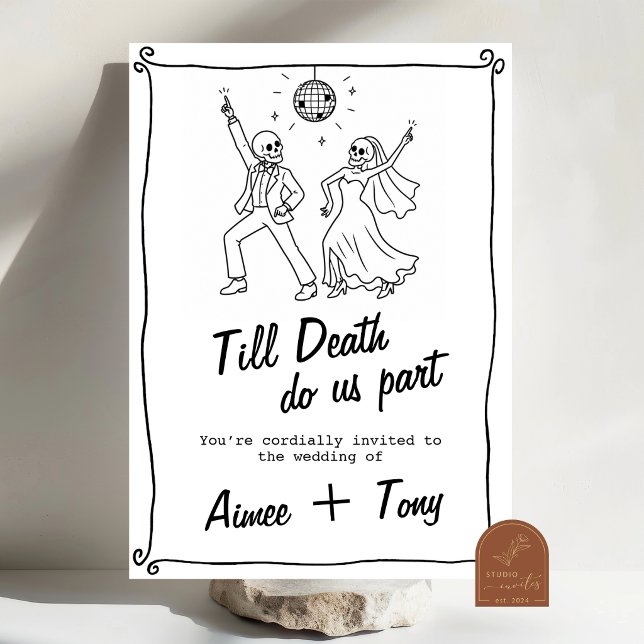 Hand Drawn Till Death Do Us Part Wedding Invitation (Creator Uploaded)