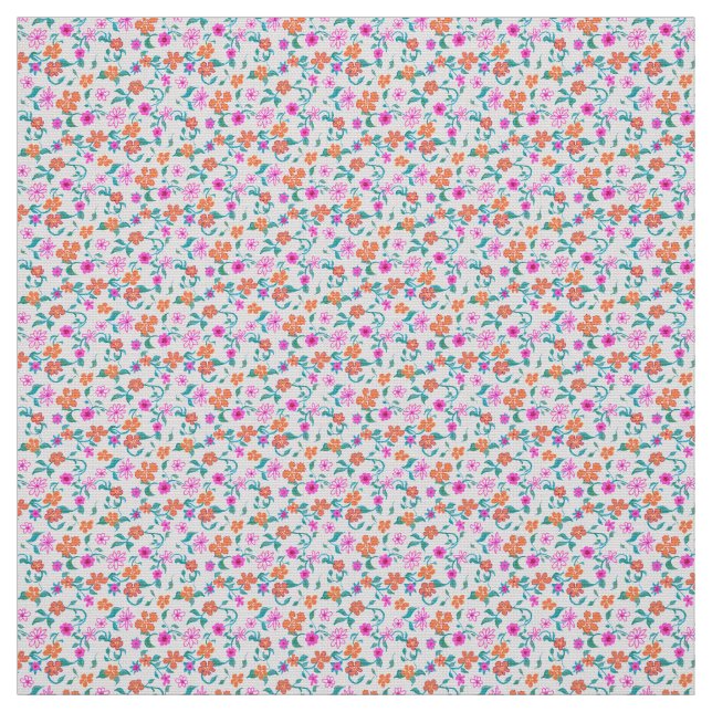Hand Drawn Tiny Floral Pattern Fabric (Swatch)