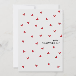 Hand Drawn Tiny Hearts Happy Valentine's Day Holiday Card